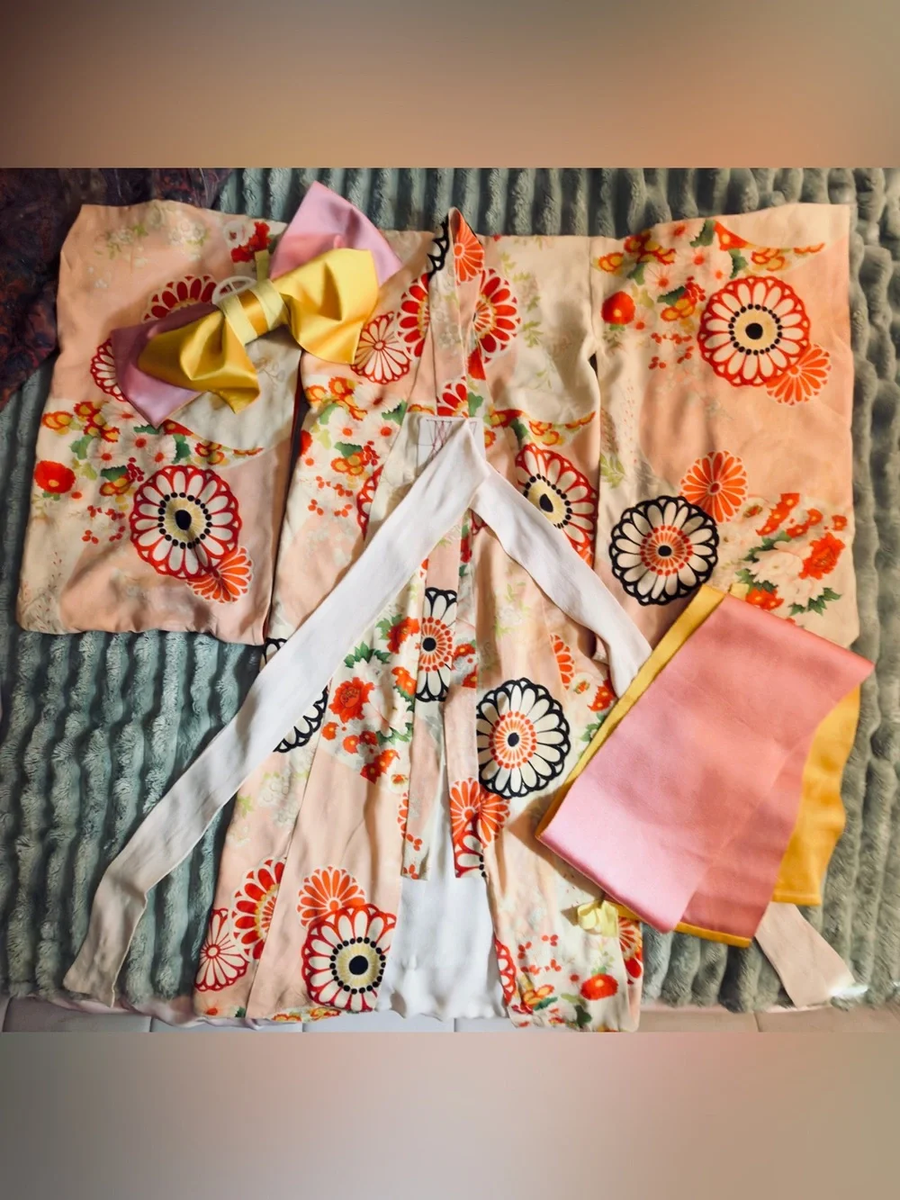 Blush Pink Floral Kimono Jacket